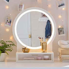 Wood &amp; Acrylic Light-Up Vanity (20&quot;x24&quot;)