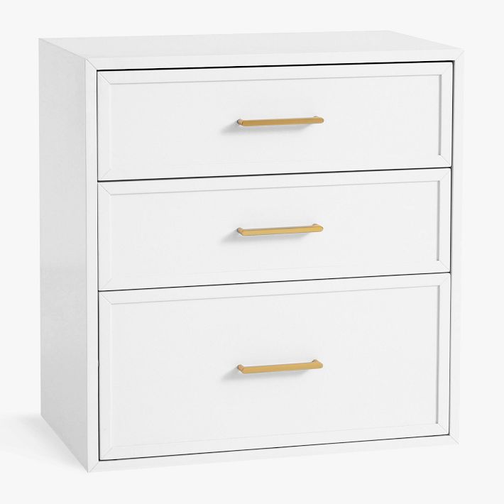 Blaire 3 Drawer Storage Cabinet Bleached Bone White Glove Delivery