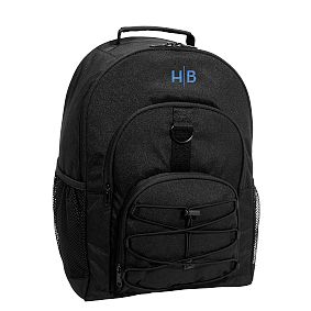 Black Solid Backpack and Classic Lunch Box Bundle