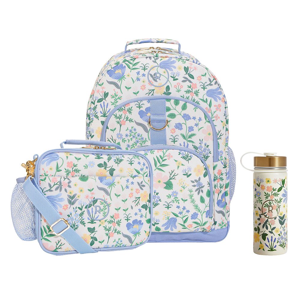 Gear-Up Rifle Paper Co. Bramble Fields Cream Backpack and Cold Pack Lunch Box Bundle, Set of 3