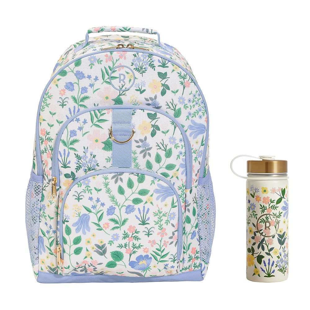 Gear-Up Rifle Paper Co. Bramble Fields Cream Backpack &amp; Water Bottle Bundle
