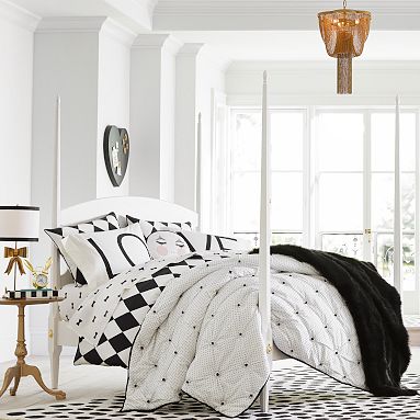 New Pottery Barn Teen Emily & Meritt Black White discount Patchwork Standard Sham Set 2