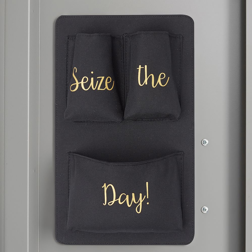 Black &quot;Seize The Day&quot; Locker Essentials Pocket