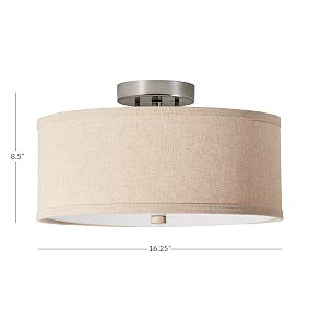 Linen Drum Flush Mount (16&quot;)