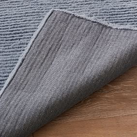Ribbed Wool Rug - Slate Blue