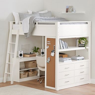 Sleep Study Full Dresser Loft Bed Pottery Barn Teen