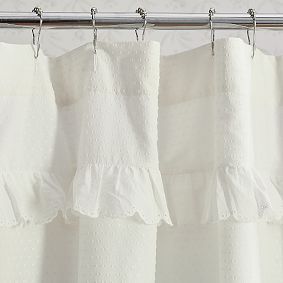 LoveShackFancy Scallop Ruffle Shower Curtain