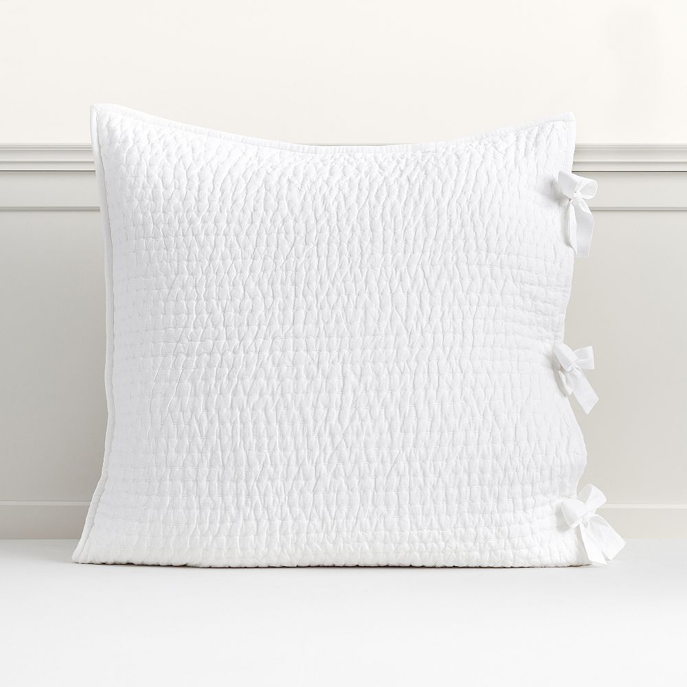 Pickstitch Quilt, Euro Sham, White