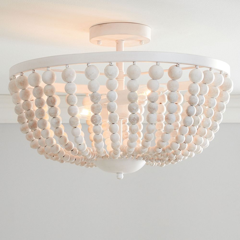 Naturalist Wood Ball Flush Mount (18&quot;)
