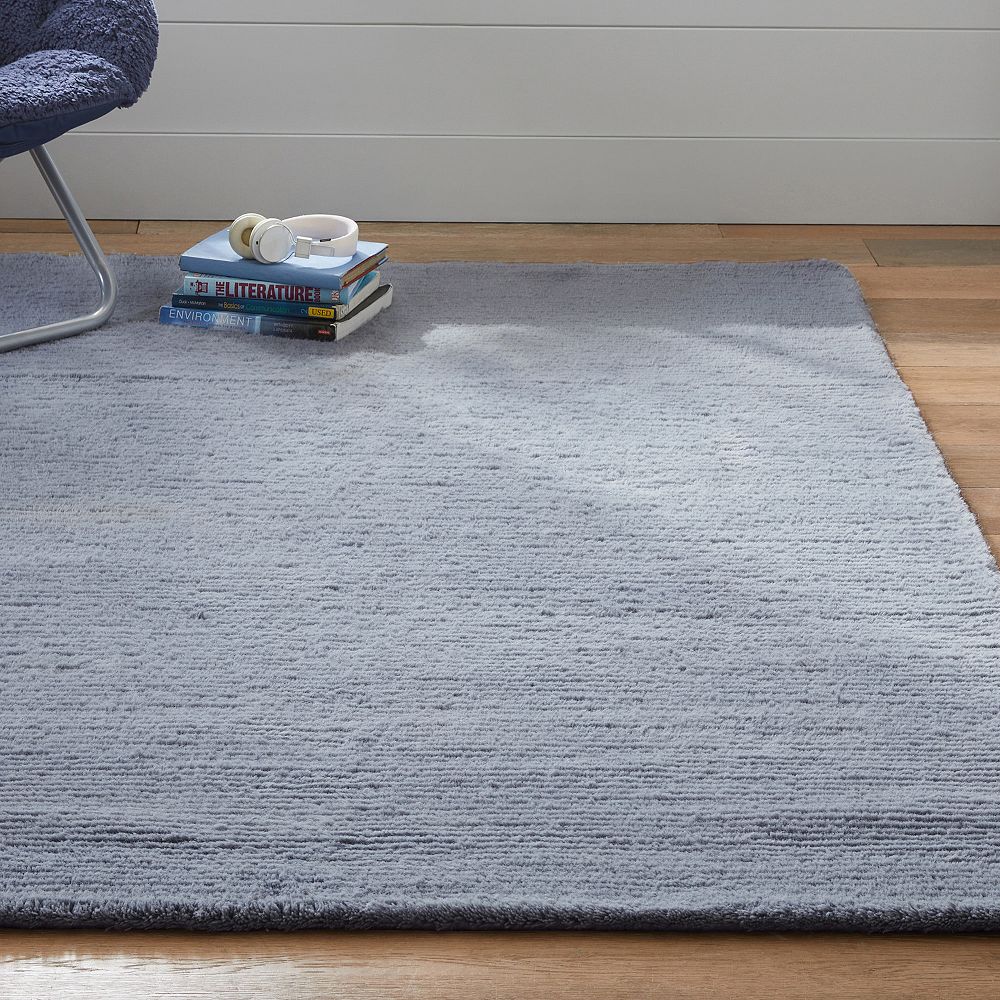 Ribbed Wool Rug - Slate Blue