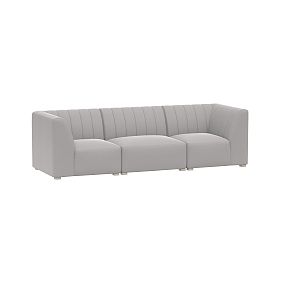 Avalon Sofa Set, Lustre Velvet Light Gray