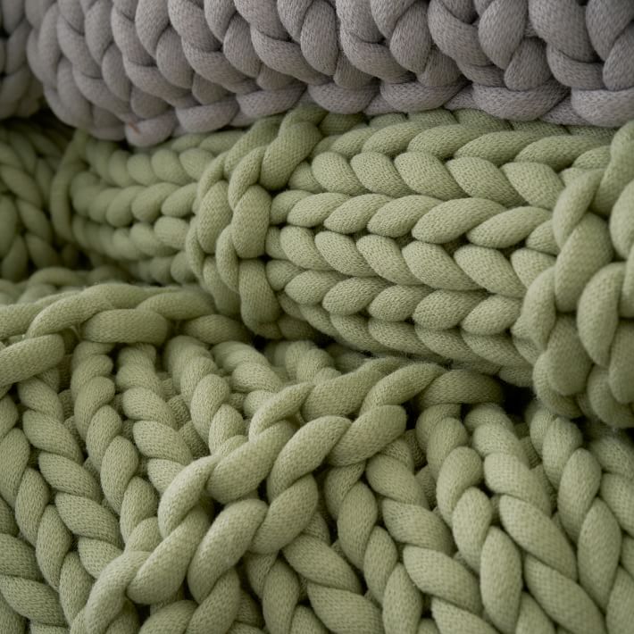 Offers Pottery Barn Sage Super Chunky Knit Throw