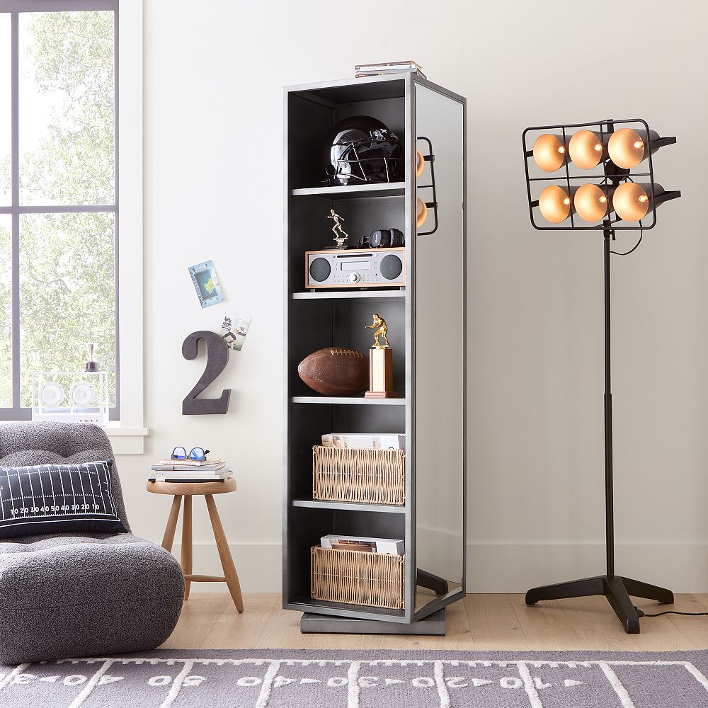 Locker Rotating Bookcase with Mirror (18&quot;)