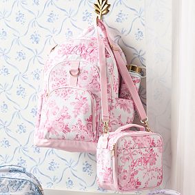 Gear-Up LoveShackFancy Pink Damask Backpack &amp; Cold Pack Lunch Box Bundle