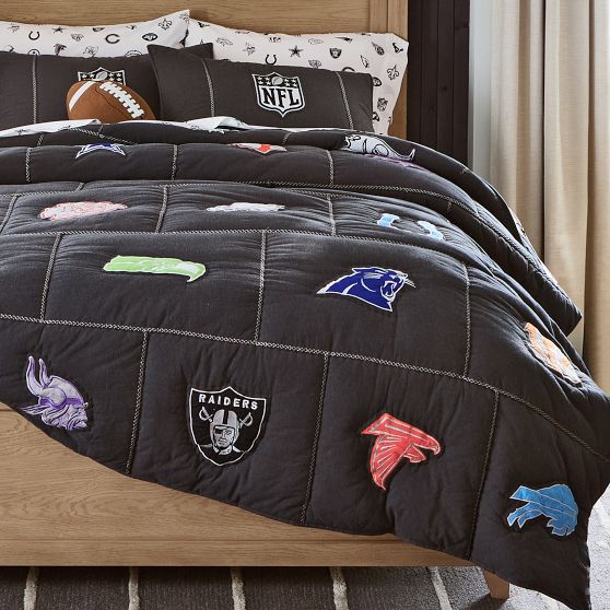 Pottery Barn PB Teen NFL Brights Logo Queen Sheet deals Set Football