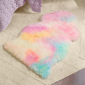 Sheep Skin Tie-Dye Rug
