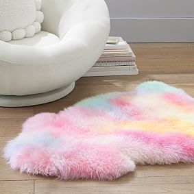 Sheep Skin Tie-Dye Rug