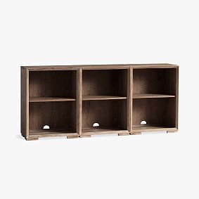 Callum Triple 2-Shelf Low Bookcase (75&quot;)