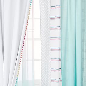 Rainbow Stripe Sheer Curtain Set