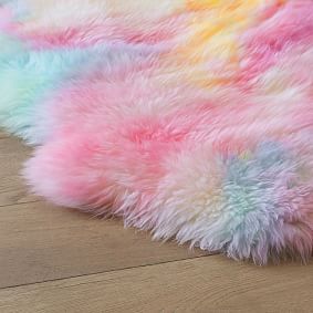 Sheep Skin Tie-Dye Rug