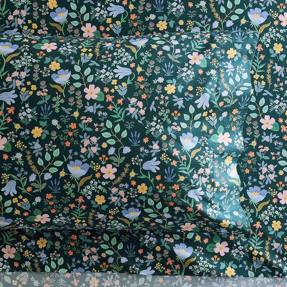 Rifle Paper Co. Bramble Fields Evergreen Sheet Set