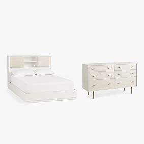 west elm x pbt Modernist Headboard Storage Bed &amp; 6-Drawer Dresser Set