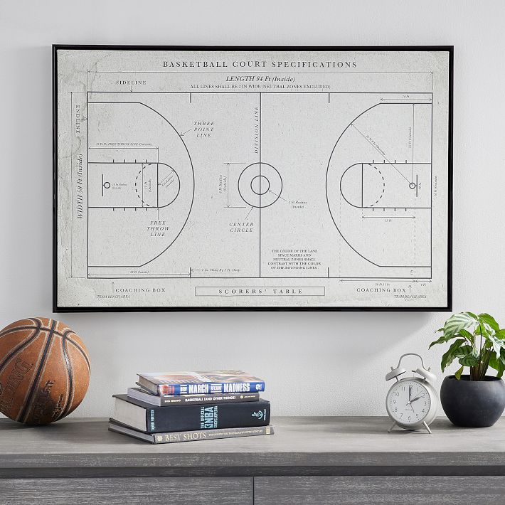 Basketball Vintage Framed Sports Art Pottery Barn Teen