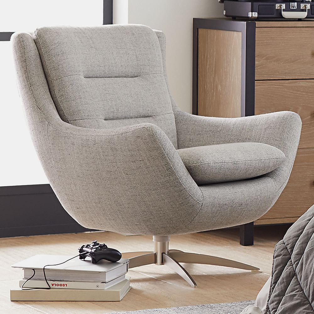Boucle Twill Gravel Lennon Lounge Chair