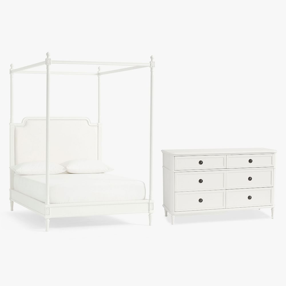 Colette Canopy Bed &amp; 6-Drawer Dresser Set