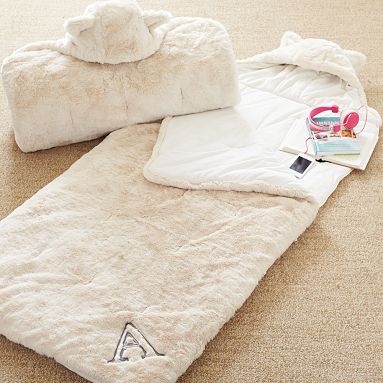 Faux Fur Girls Sleeping Bag Ivory Pottery Barn Teen