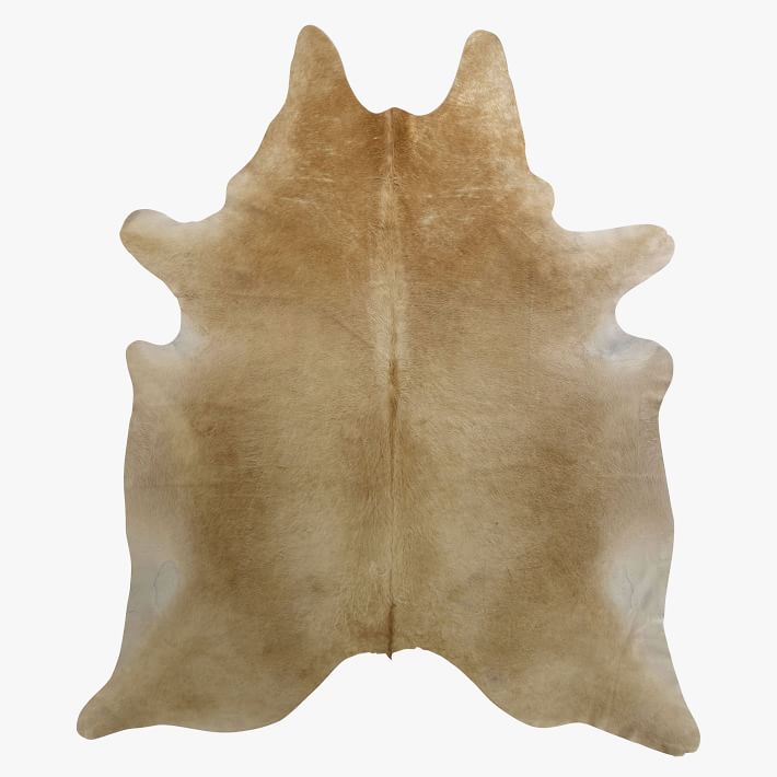 Solid Beige Cow Hide Rug