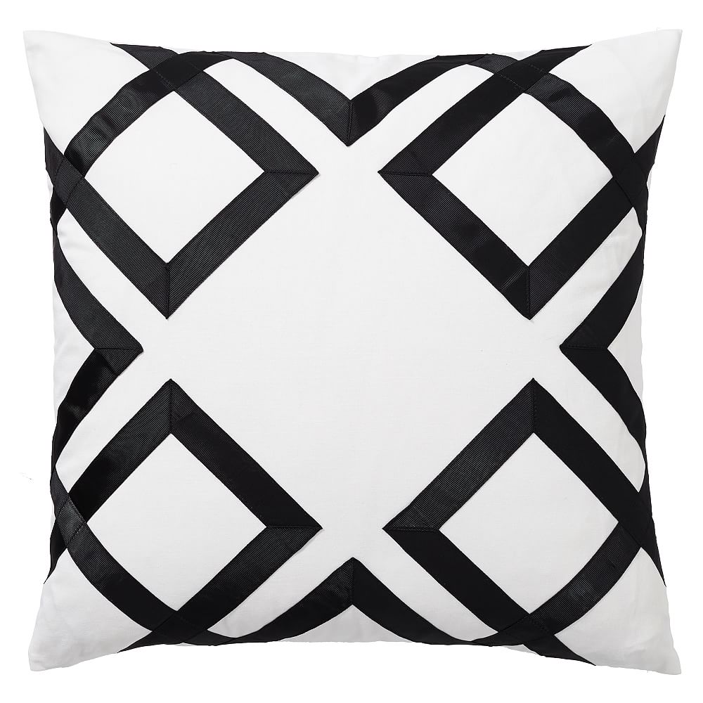 Lattice Monogram Pillow Cover