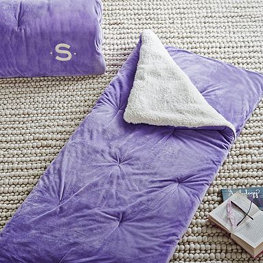 Sherpa Pop Girls Sleeping Bag Purple Pottery Barn Teen