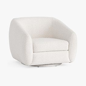 Arbor Swivel Chair, Chunky Boucle Ivory