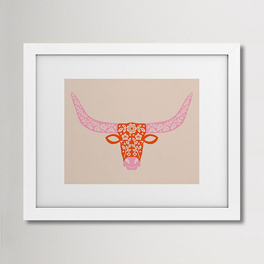 Floral Longhorn Art