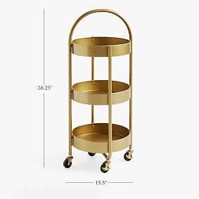 Gold Round Storage Cart