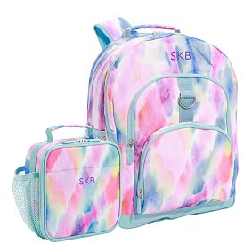 Watercolor Rainbow Tie-Dye Backpack &amp; Lunch Box Bundle