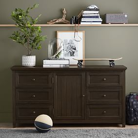 Beadboard 6-Drawer Wide Dresser (63.5w x 19d&quot;)