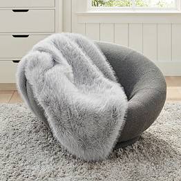 Feathery Faux-Fur Throw