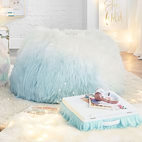 Himalayan Faux Fur Pool Ombre Bean Bag Chair