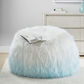 Himalayan Faux Fur Pool Ombre Bean Bag Chair