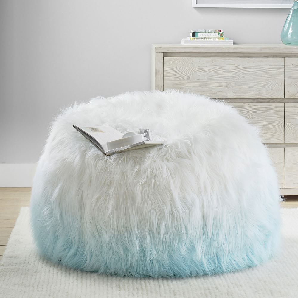 Himalayan Faux Fur Pool Ombre Bean Bag Chair