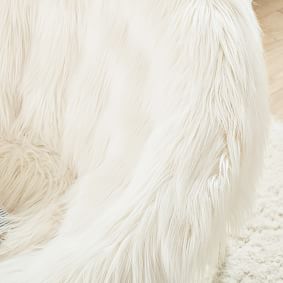 Himalayan Faux Fur Ivory Hang-A-Round Chair
