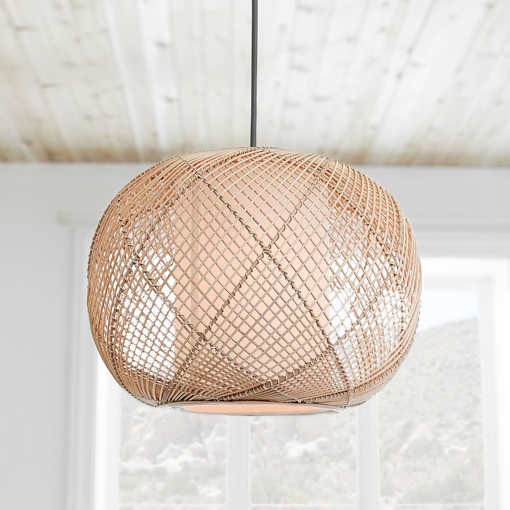 Natural Woven Pendant (14&quot;)