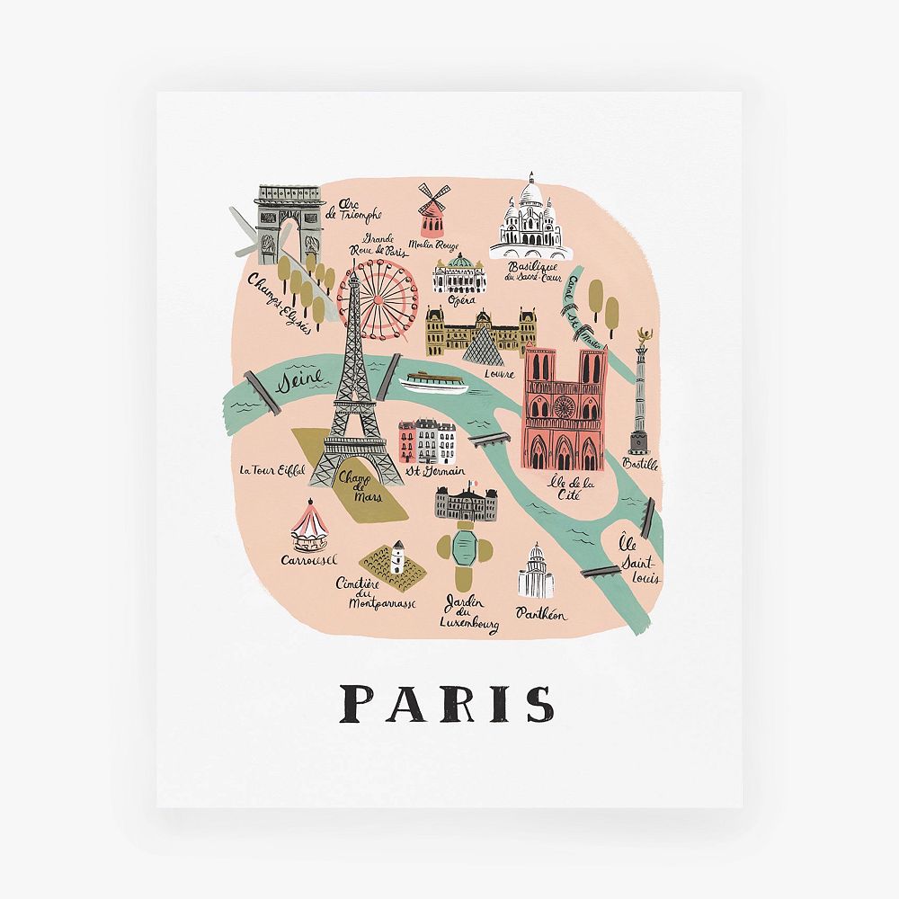Rifle Paper Co. Paris Map Print