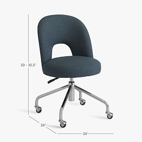 Simple Basketweave Andie Swivel Desk Chair - Indigo