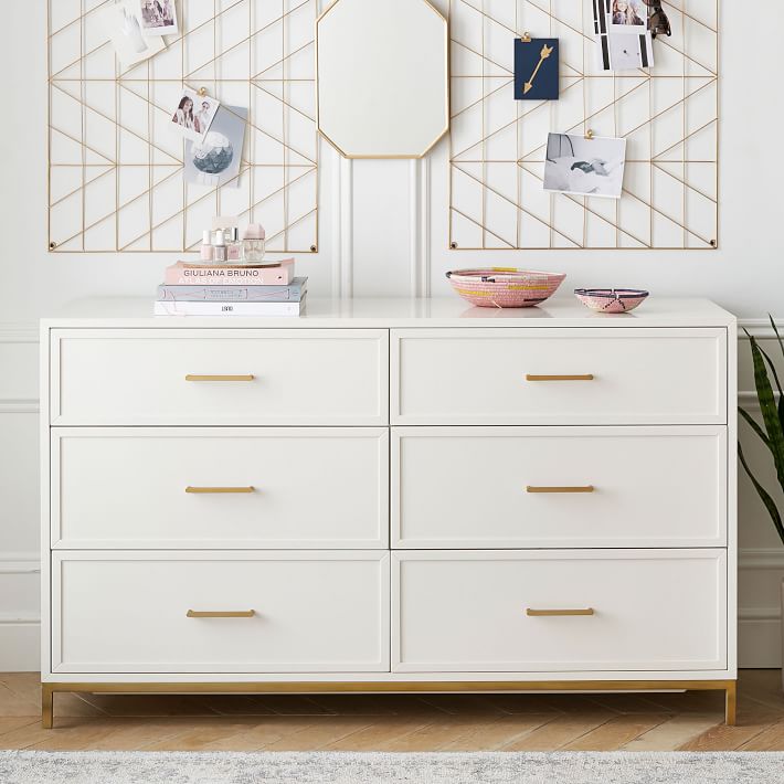 Blaire 6 Drawer Wide Dresser 56w x 19d