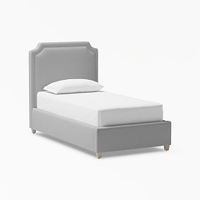 Ava Upholstered Storage Bed, Twin, Everyday Velvet Light Gray