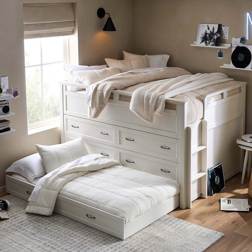 Hampton Full Sleepover Loft Bed with Trundle