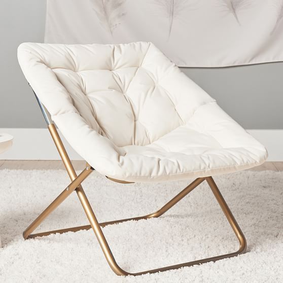 Solid Ivory Hang-A-Round Square Chair